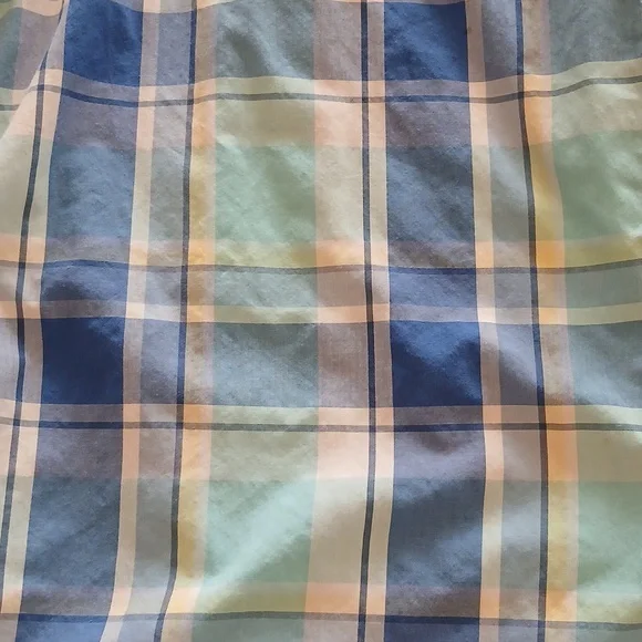 Chaps XXL Men's Blue Plaid Button down, short sleeved Shirt - Picture 4 of 5